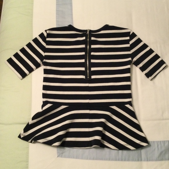 GAP | Navy blue and white stripe peplum top - Picture 2 of 4